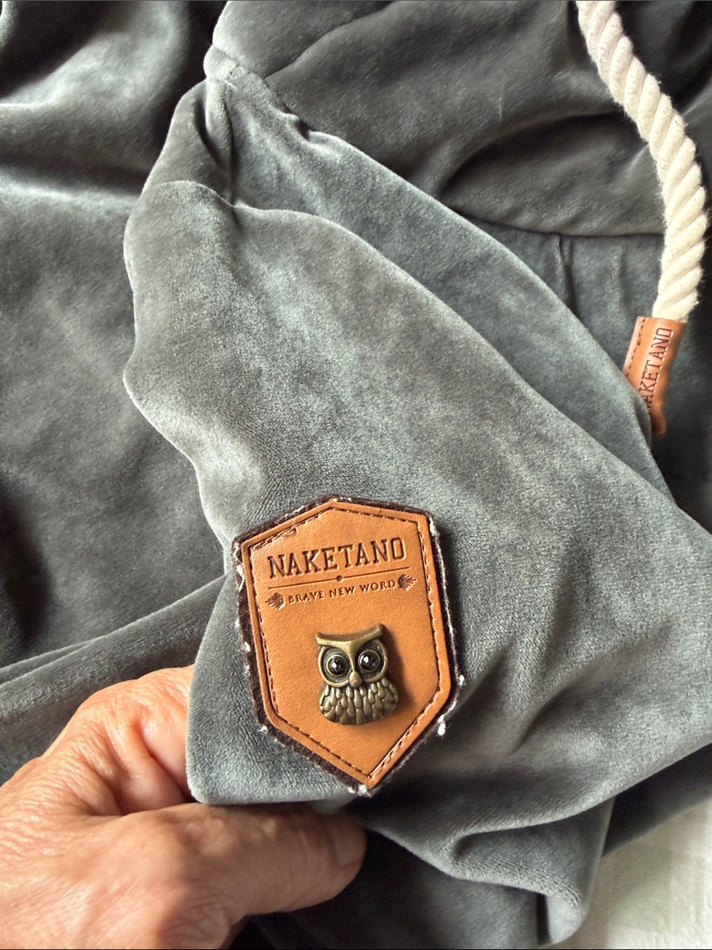 Naketano Velvet Funnel Neck Pullover Sweater - Gray - Picture 8 of 11